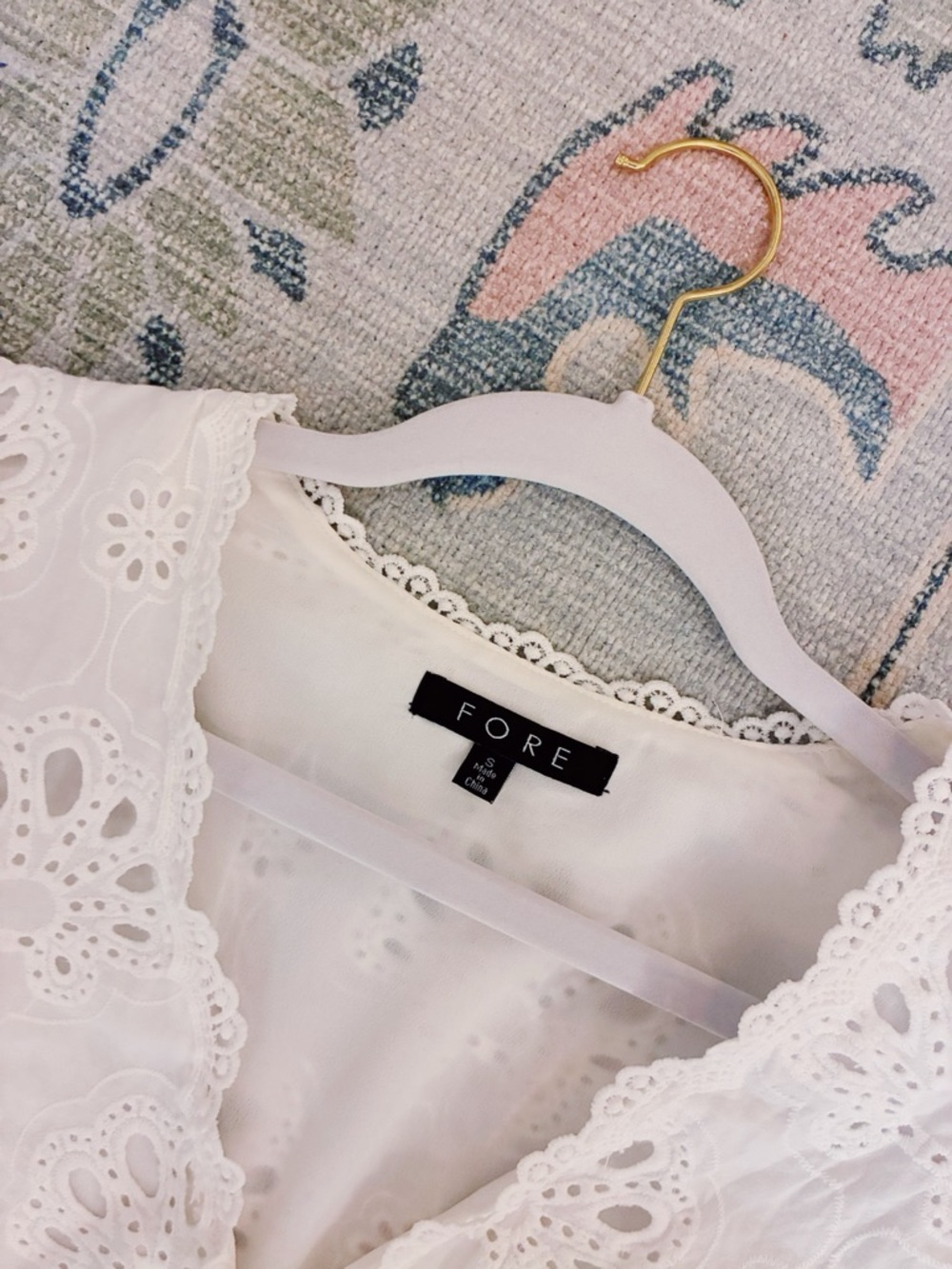 White Eyelet Tie-Front Top - Picture 4 of 5